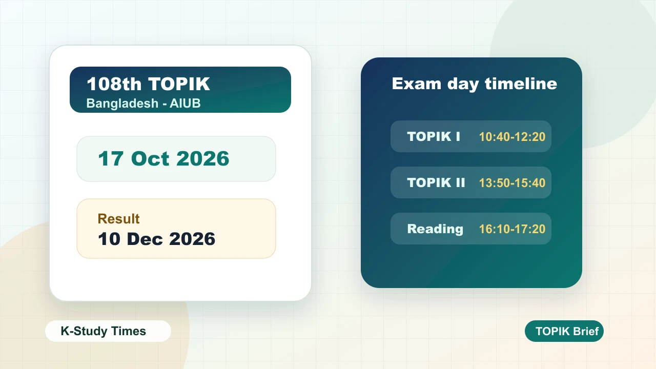 방글라데시 제108회 TOPIK 10월 17일 시행…2027년 3월 입학 준비 변수