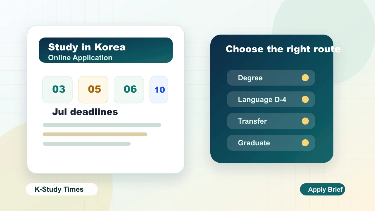 Study in Korea 7월 원서접수…마감 임박 전형과 실제 확인 항목